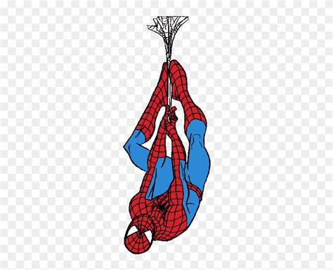 Spiderman Clip Art - Spiderman Hanging From Web - Free Transparent PNG