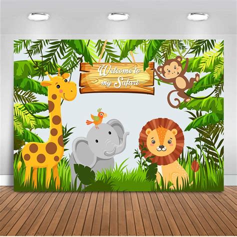 Buy Mehofoto Jungle Safari Backdrop Safari Animal Birthday Party