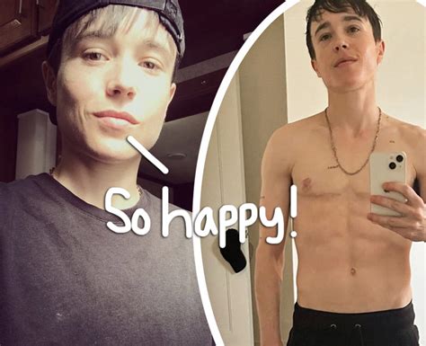 Elliot Page Shows Off Washboard Abs In New Shirtless Selfie Images