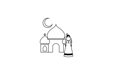 Ramadan Icon Mosque Coloring Page Graphic By Grandprixstudio · Creative