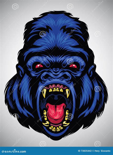 Angry Gorilla Head Stock Vector Illustration Of Sport 73835442