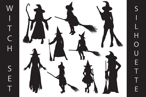 Witch Silhouette Graphic By Davector · Creative Fabrica