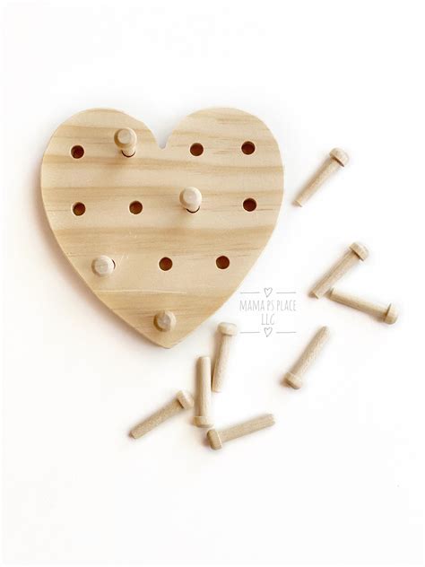 Peg Puzzle Wooden Peg Board Game Montessori Learning Toy Etsy