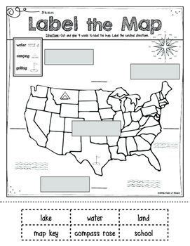 Do you like learning about new things in english? Mapping: Label It! First Grade and Kindergarten Social Studies | Kindergarten social studies ...