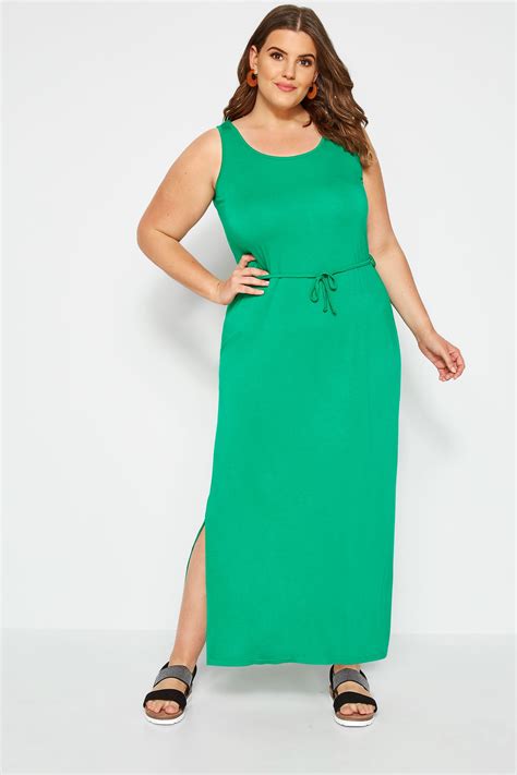 Green Maxi Dress With Belt Sizes 16 36 Yours Clothing