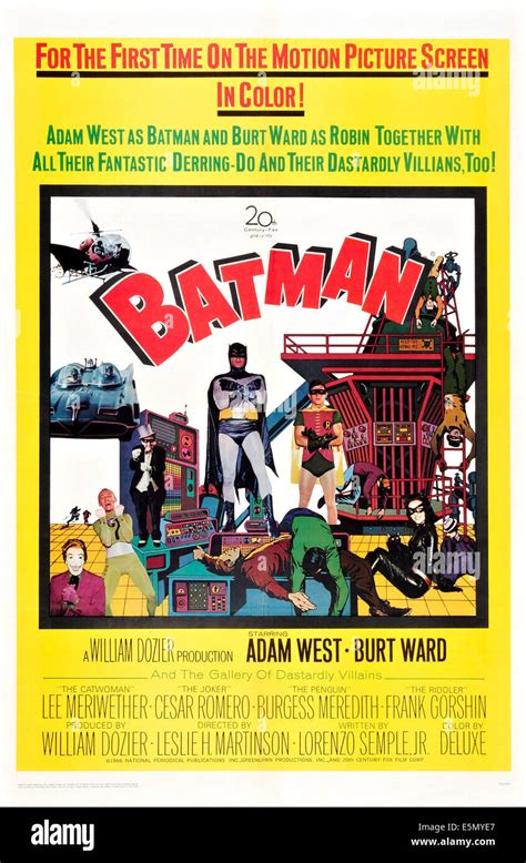 Batman Aka Batman The Movie Us Poster From Left Cesar Romero