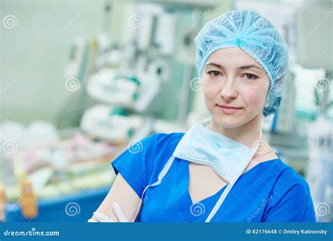 Female Cardiac Surgeon Doctor At Surgery Operating Room Stock Photo