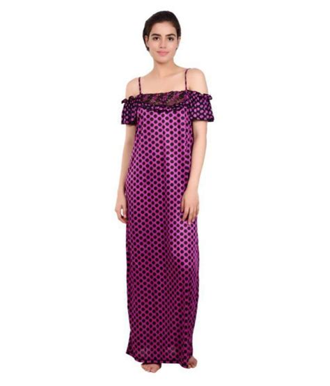 Buy Diljeet Satin Nighty And Night Gowns Purple Online At Best Prices In India Snapdeal