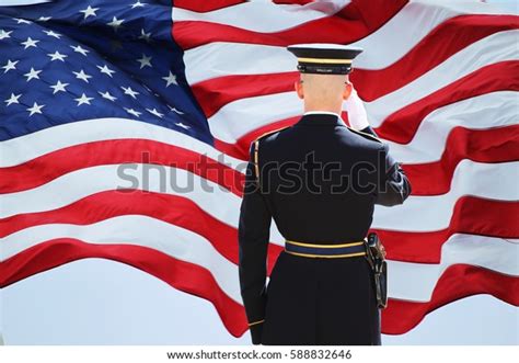 Flag Soldier Saluting Stock Photo Edit Now 588832646