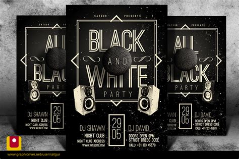 Black And White Party Flyer Template Psd By Satgur On Deviantart