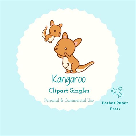 Premium Vector Clipart Kawaii Kangaroo Cute Kangaroo Clipart Etsy