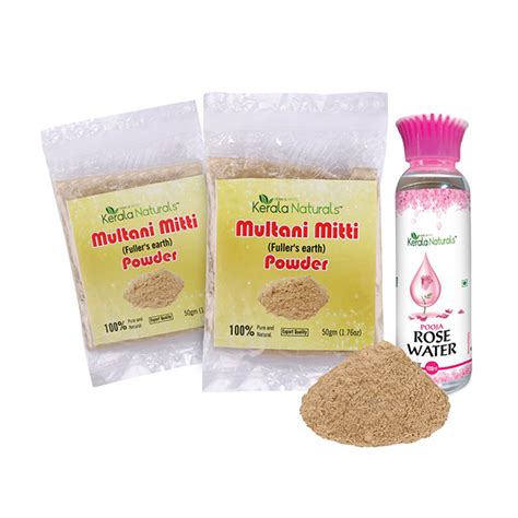 Buy Kerala Naturals Multani Mitti Powder Pack Of 2 X 50 Gm Rose
