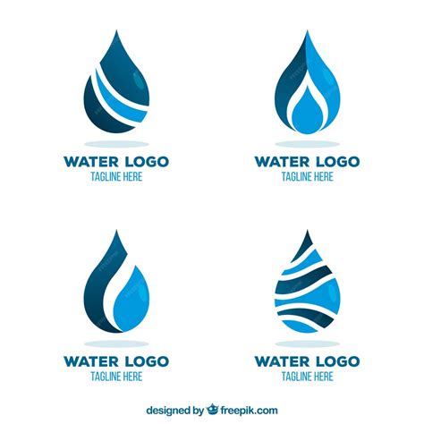 Premium Vector Water Logos Collection For Companies In Flat Style