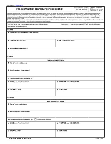 Dd Form 3044 Fill Out Sign Online And Download Fillable Pdf