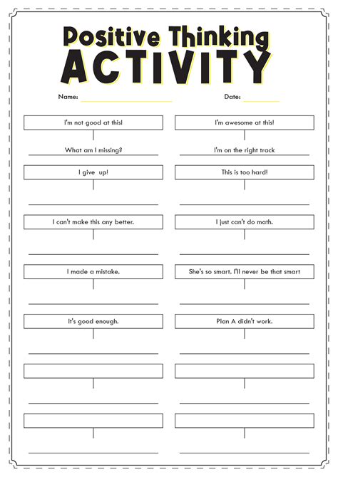 15 Positive Thinking Worksheets Printable Free Pdf At