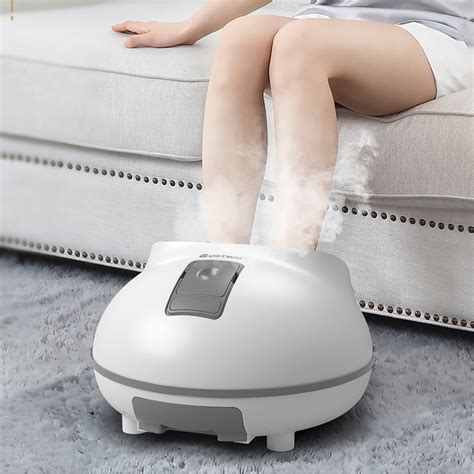 Costway Steam Foot Spa Bath Massager Foot Sauna Care W Heating Timer Electric Rollers Gray