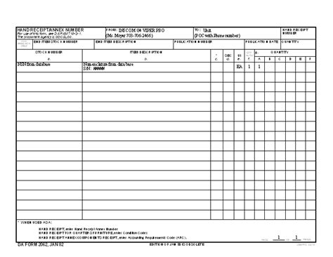 Blank Fillable Da Form 2062 Printable Forms Free Online