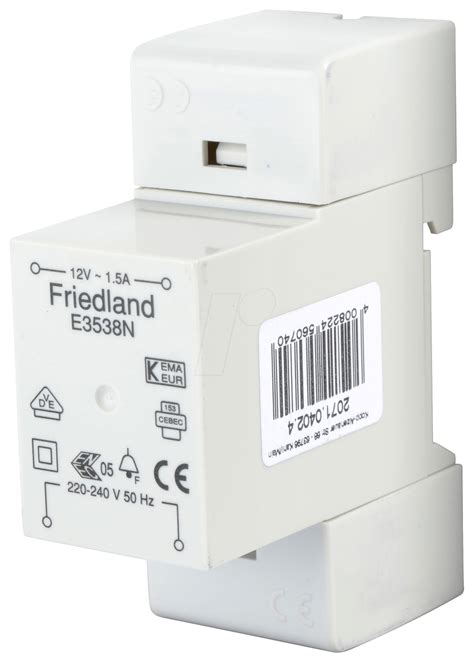 How to wire up a diagram. FRIED E3538N: Friedland bell transformer, 12 V 1.5A at reichelt elektronik