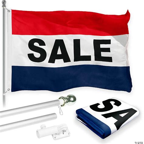 G128 Combo Pack 6 Feet Tangle Free Spinning Flagpole Silver Sale