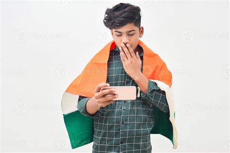 Young Indian Man Celebrating Indian Republic Day Or Independence Day