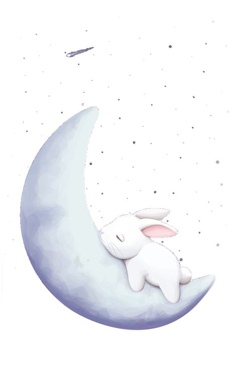On Festival Mid Autumn Sleeping Rabbit The Moon Rabbit Wallpaper