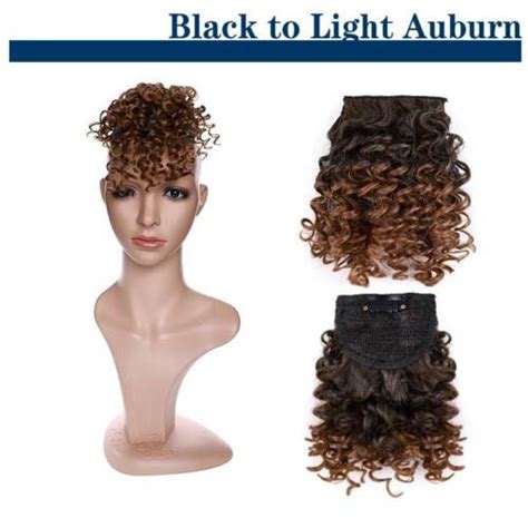 Afro Kinky Curly Bang Clip In Front Fringe Hair Extensions Fake Thick