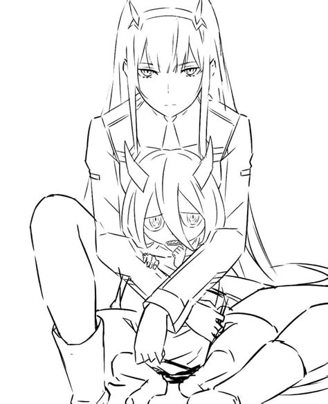 Darling In The Franxx Coloring Pages Free Coloring Pages