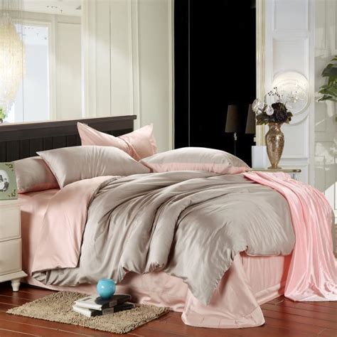 Pink And Grey Duvet Cover Bedding Set King Size Queen Full Luxury Bed In A Bag Sheet Spread