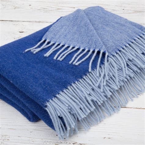 Reversible Fine Merino Wool Throw Blanket Luxury Linen Wool Throw