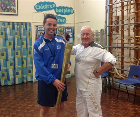Steve With The Olympic Torch And Bill Weston Mbe Peak Active Sport