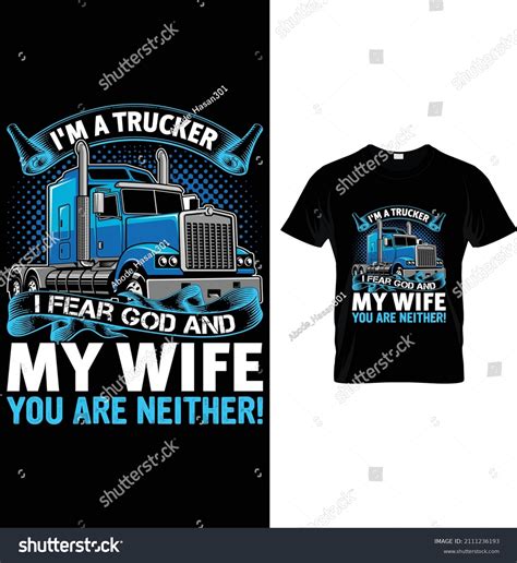 13im trucker fear god my wife stock vector royalty free 2111236193 shutterstock
