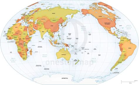 Vector Map World Relief Robinson Asia Australia One Stop Map
