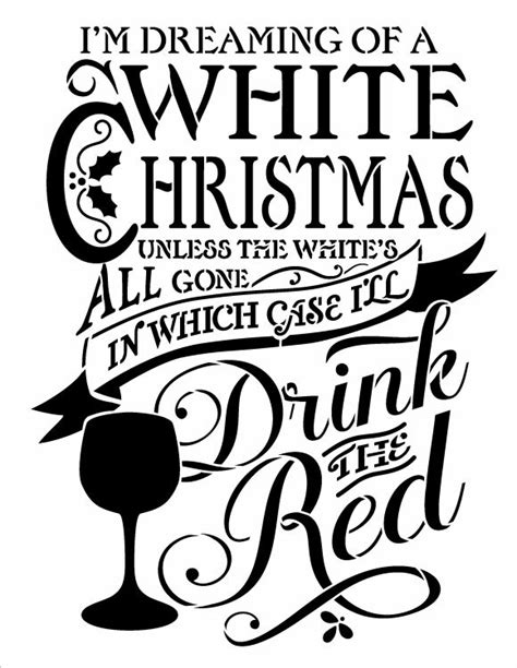 White Christmas Word Art Stencil 85 X 11 Stcl606