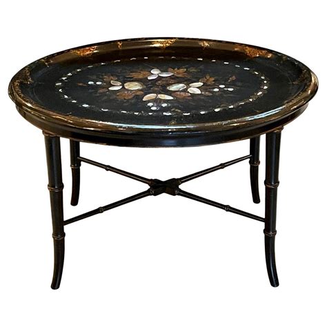 Victorian Papier Mâché Tea Tray On Stand At 1stdibs