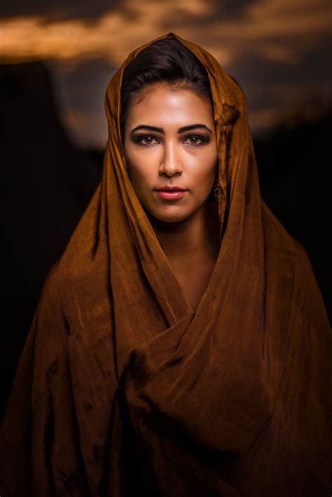 Portrait Photography Of Woman Wearing Brown Headscarf Photo By Cristian