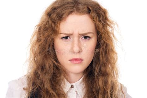 Sad Girl With Curly Hair Stock Photo Image Of Help 50282332