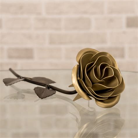 Personalized T Gold Metal Rose For 50th Anniversary Alains