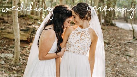 Romantic Wedding Ceremony With Personal Vows Lesbian Couple Allie