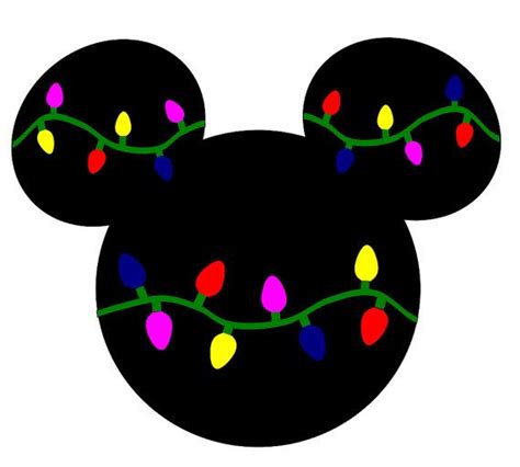 Svg Dxf File For Mickey Mouse With Christmas Lights Etsy Disney