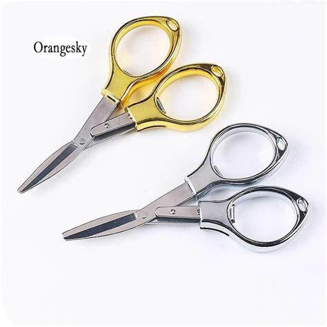 Orangesky Mini Folding Stainless Steel Scissors Keychain Fishing Travel