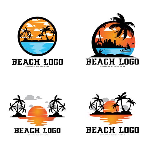 Beach Sunset Logo Vector Art Icons And Graphics For Free Download