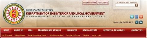 Philippine Government Directory Department Of The Interior And Local