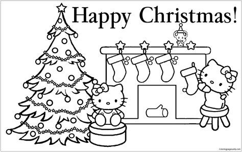 Hello Kitty Christmas 1 Coloring Page Free Printable Coloring Pages