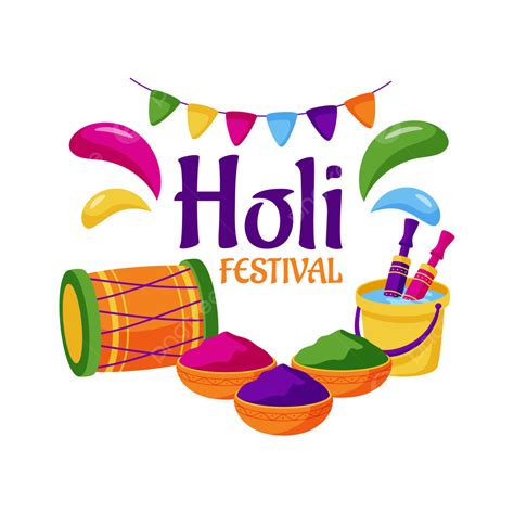 Happy Holi Festival Vector Png Images Holi Festival Cartoon Element