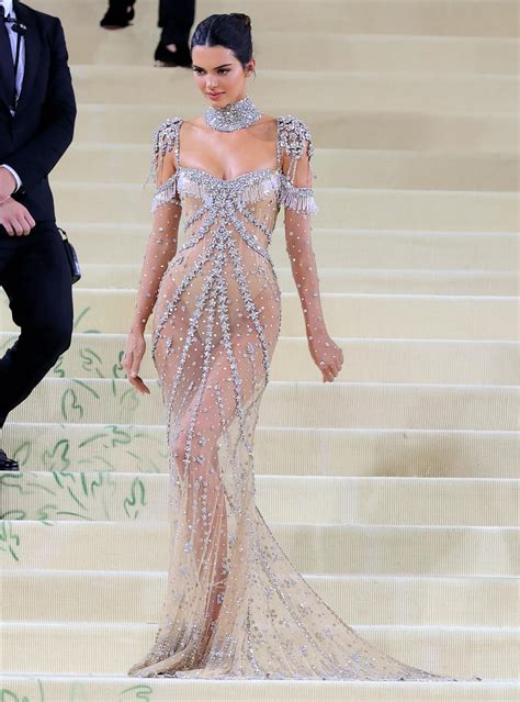 Kendall Jenner Flaunts Buttcheeks In Sheer Crystal Dress At Met Gala