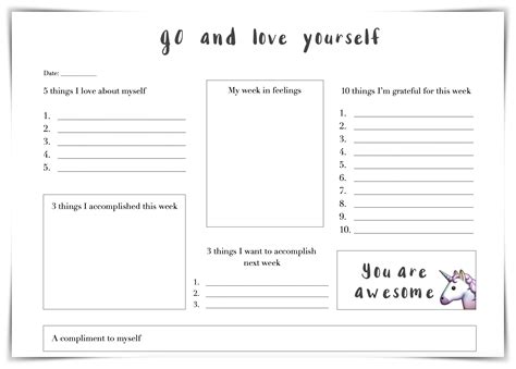 Self Worth Worksheets