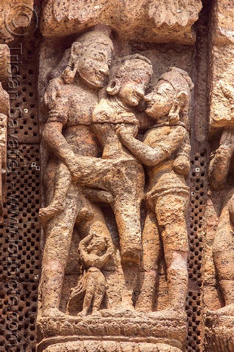 Hindu Erotic Stone Carving Konark Sun Temple India