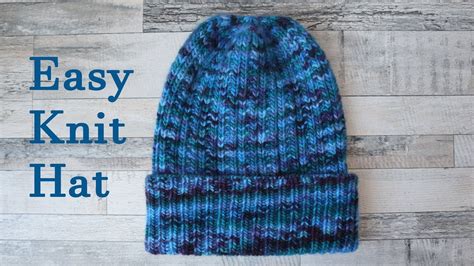 Easy Knit Hat Free Knitting Patterns Youtube