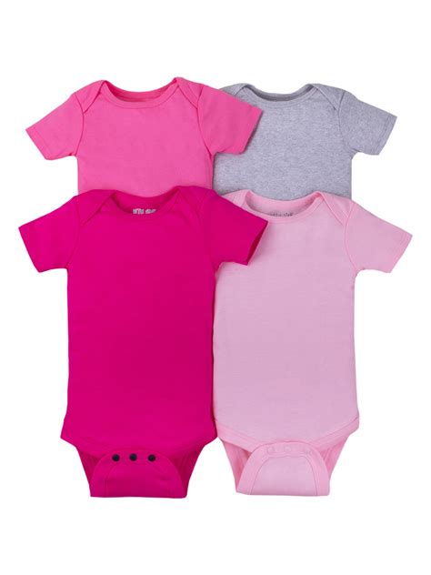 Little Star Baby Girl 4pk Short Sleeve Bodysuits Size Newborn 24m
