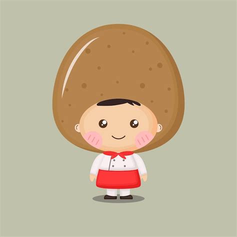 Premium Vector Cute Chef Mascot Character With Potato Hat